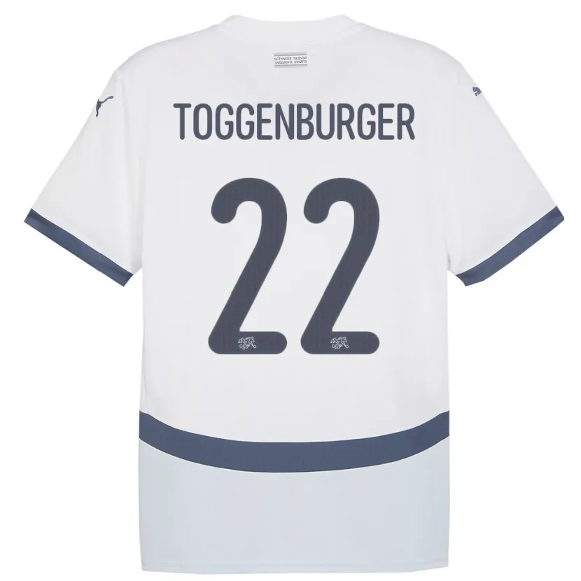 Danxen Homme Maillot Suisse Nando Toggenburger #22 Blanc Tenues Extérieur 24-26 T-Shirt