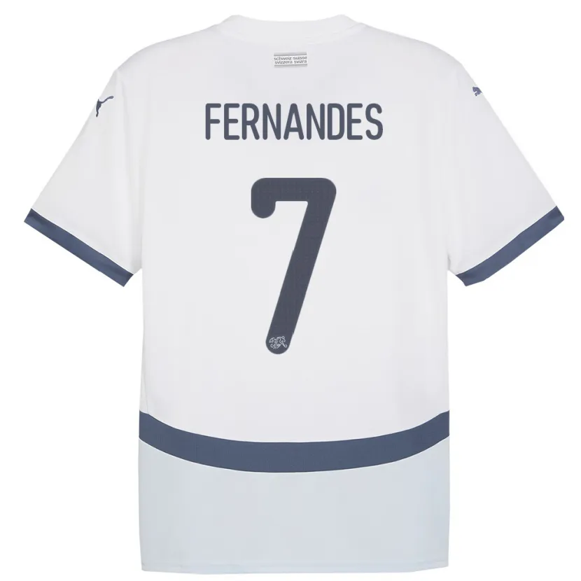 Danxen Homme Maillot Suisse Ruben Fernandes #7 Blanc Tenues Extérieur 24-26 T-Shirt