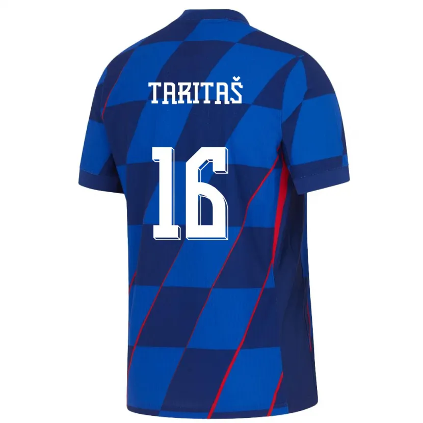 Danxen Homme Maillot Croatie Martina Taritas #16 Bleu Tenues Extérieur 24-26 T-Shirt