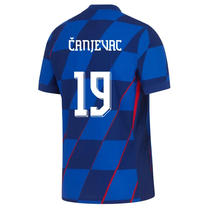 Danxen Homme Maillot Croatie Janja Canjevac #19 Bleu Tenues Extérieur 24-26 T-Shirt