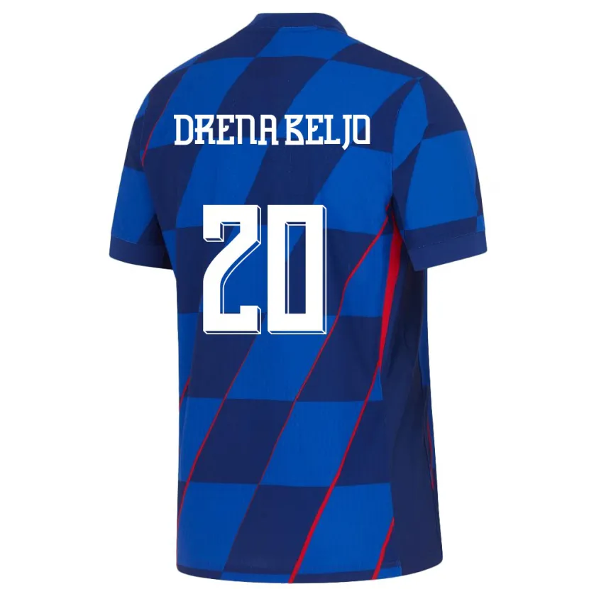 Danxen Homme Maillot Croatie Dion Drena Beljo #20 Bleu Tenues Extérieur 24-26 T-Shirt