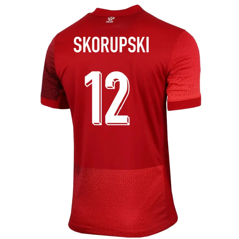 Danxen Homme Maillot Pologne Lukasz Skorupski #12 Rouge Tenues Extérieur 24-26 T-Shirt
