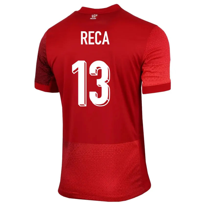 Danxen Homme Maillot Pologne Arkadiusz Reca #13 Rouge Tenues Extérieur 24-26 T-Shirt