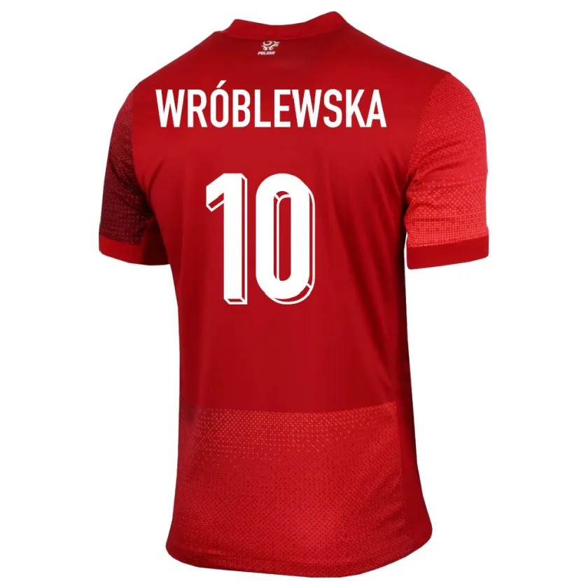 Danxen Homme Maillot Pologne Joanna Wroblewska #10 Rouge Tenues Extérieur 24-26 T-Shirt