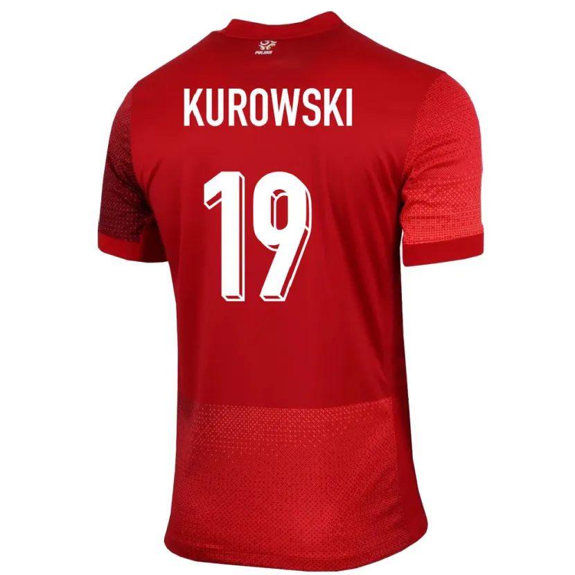Danxen Homme Maillot Pologne Milosz Kurowski #19 Rouge Tenues Extérieur 24-26 T-Shirt