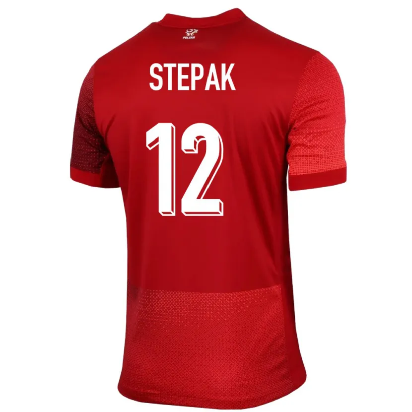 Danxen Homme Maillot Pologne Jakub Stepak #12 Rouge Tenues Extérieur 24-26 T-Shirt