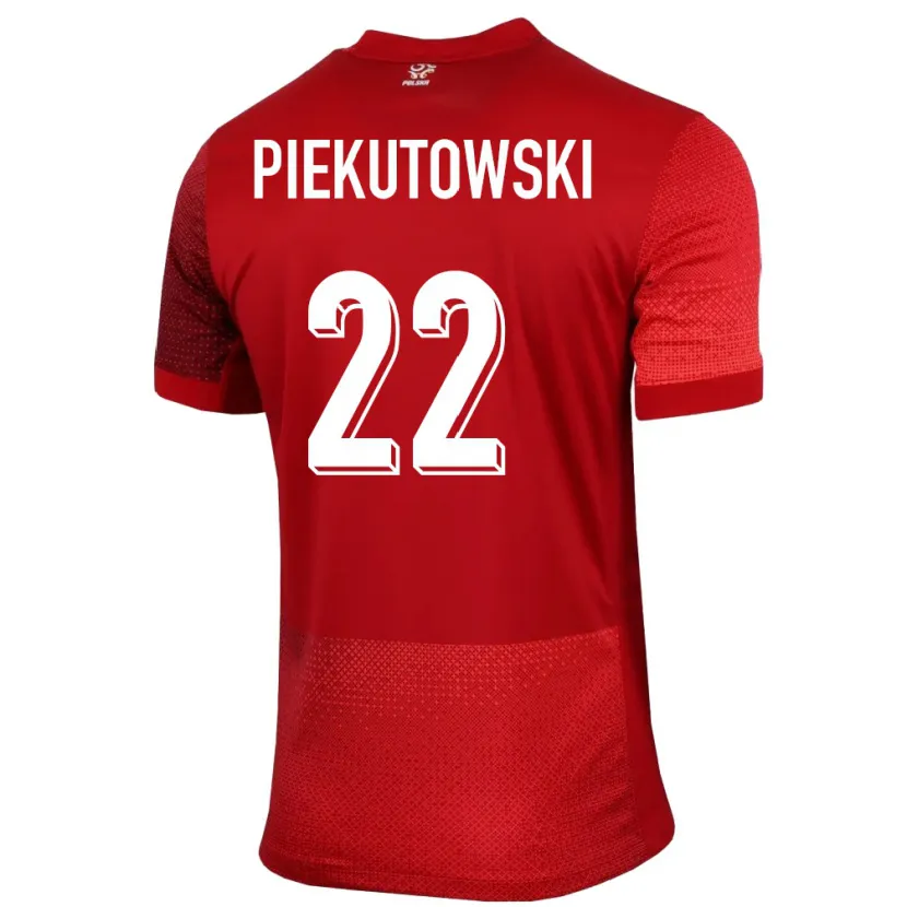 Danxen Homme Maillot Pologne Milosz Piekutowski #22 Rouge Tenues Extérieur 24-26 T-Shirt