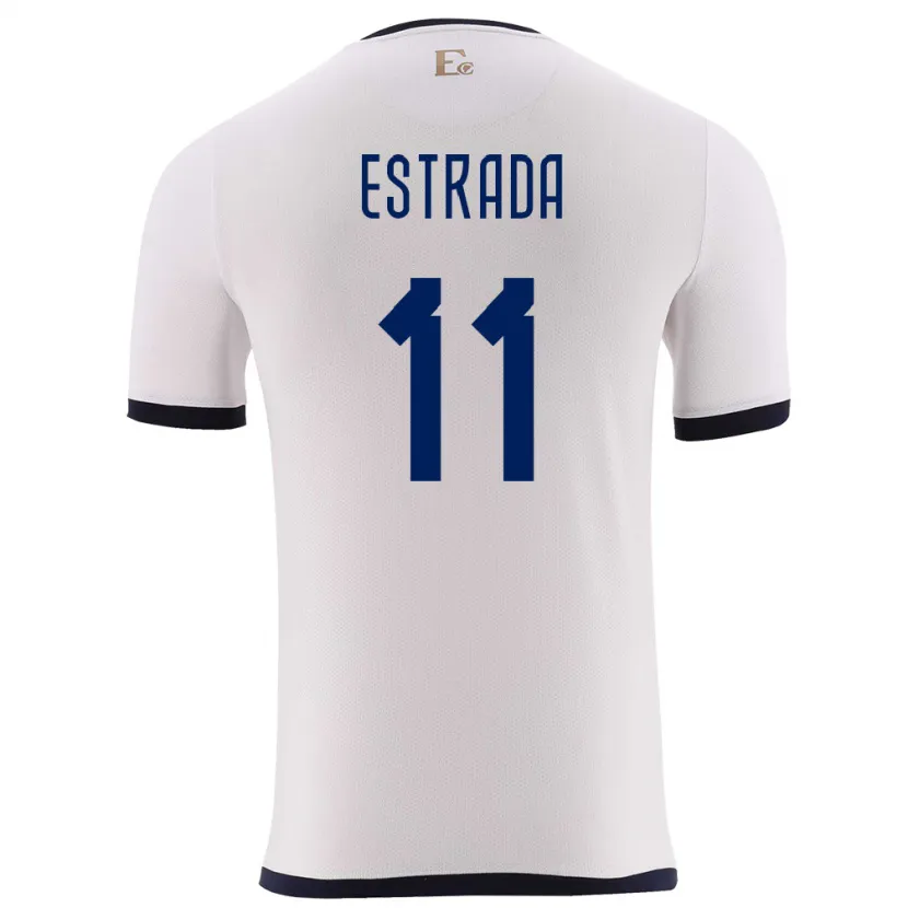 Danxen Homme Maillot Équateur Michael Estrada #11 Blanc Tenues Extérieur 24-26 T-Shirt