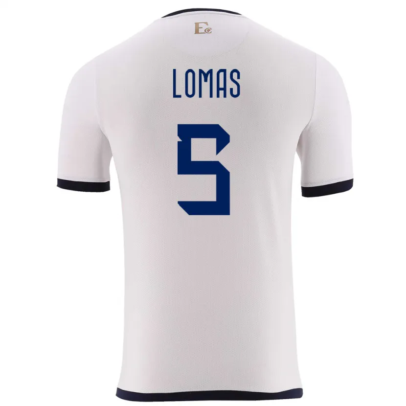 Danxen Homme Maillot Équateur Ariana Lomas #5 Blanc Tenues Extérieur 24-26 T-Shirt