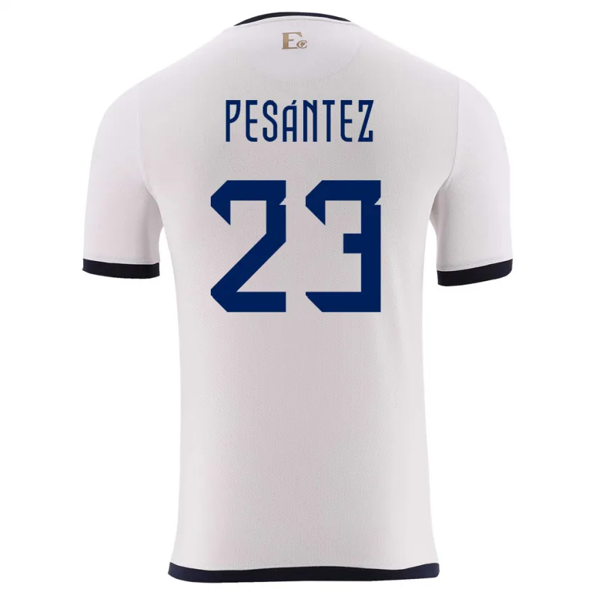 Danxen Homme Maillot Équateur Danna Pesantez #23 Blanc Tenues Extérieur 24-26 T-Shirt