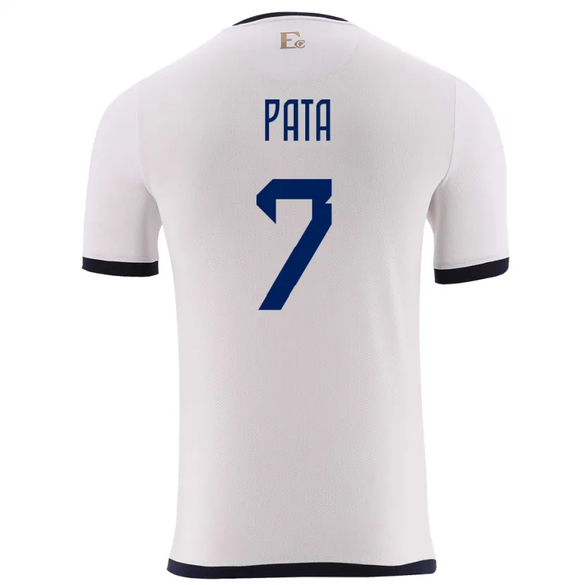 Danxen Homme Maillot Équateur Emerson Pata #7 Blanc Tenues Extérieur 24-26 T-Shirt