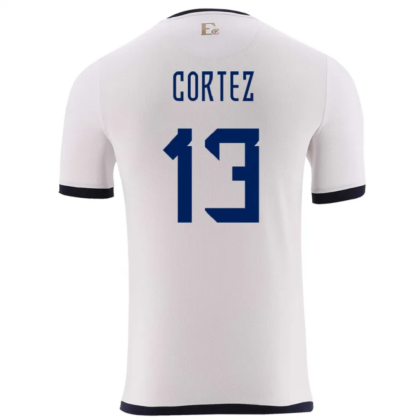Danxen Homme Maillot Équateur Steven Cortez #13 Blanc Tenues Extérieur 24-26 T-Shirt