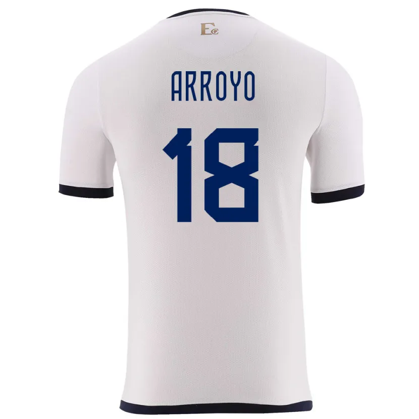 Danxen Homme Maillot Équateur Jean Arroyo #18 Blanc Tenues Extérieur 24-26 T-Shirt