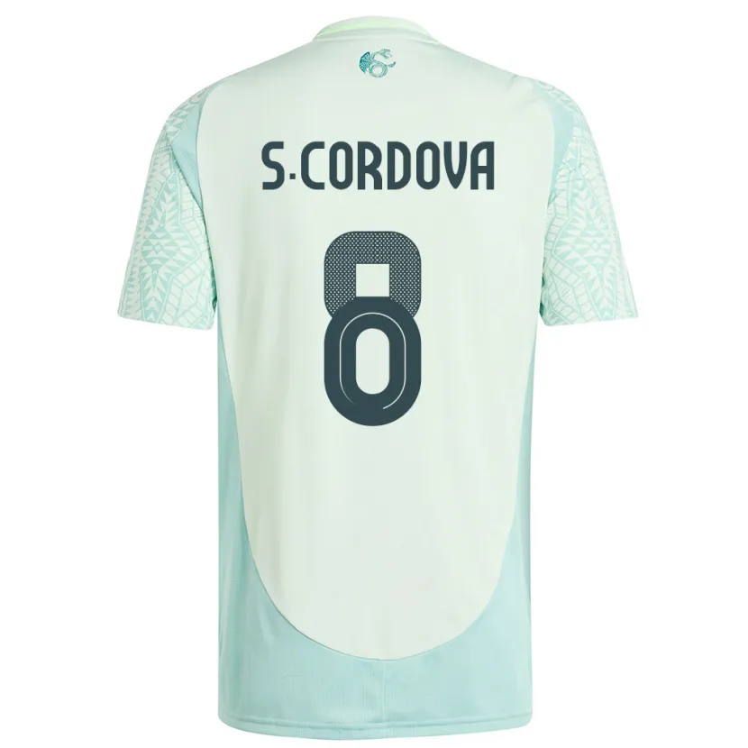 Danxen Homme Maillot Mexique Sebastian Cordova #8 Lin Vert Tenues Extérieur 24-26 T-Shirt