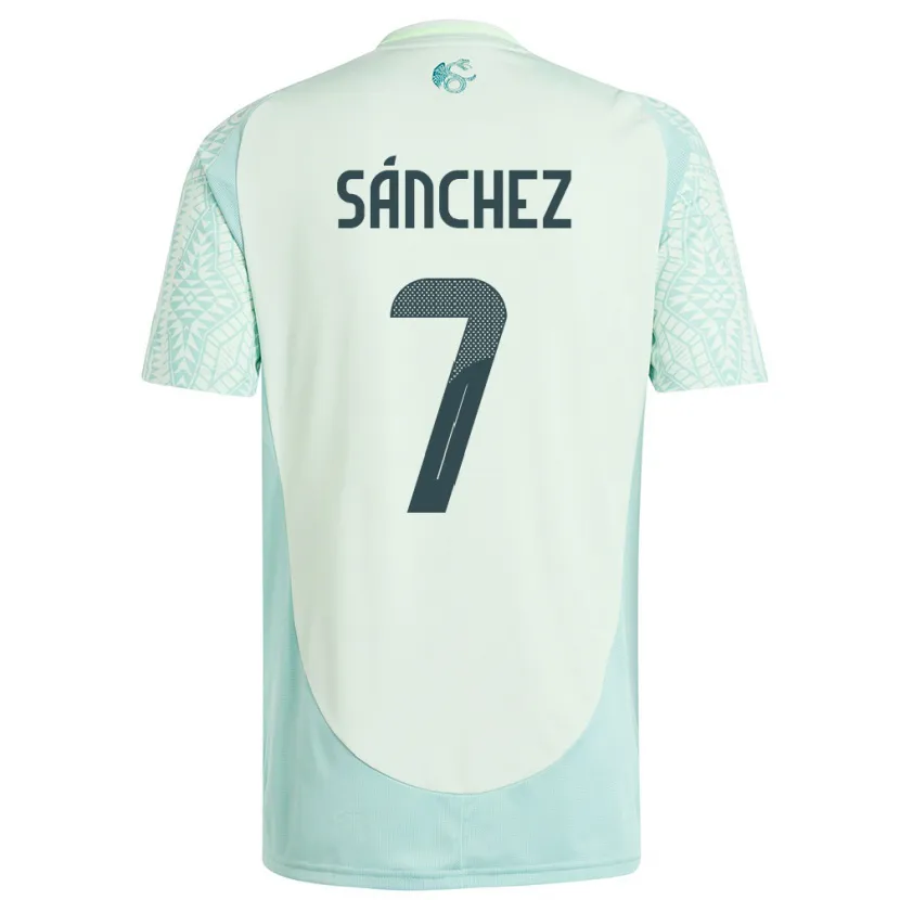 Danxen Homme Maillot Mexique Maria Sanchez #7 Lin Vert Tenues Extérieur 24-26 T-Shirt