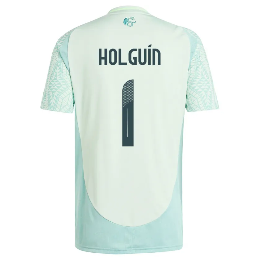 Danxen Homme Maillot Mexique Hector Holguin #1 Lin Vert Tenues Extérieur 24-26 T-Shirt