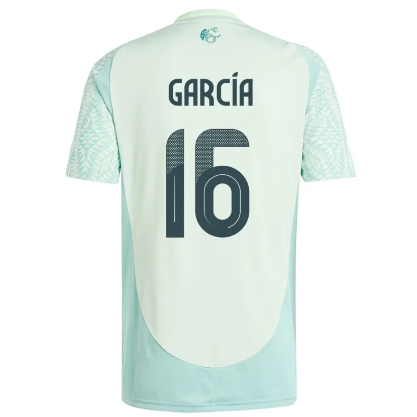 Danxen Homme Maillot Mexique Uziel Garcia #16 Lin Vert Tenues Extérieur 24-26 T-Shirt