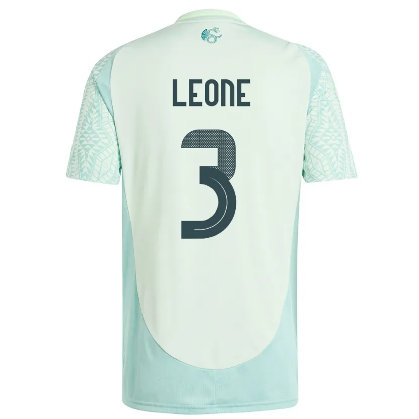 Danxen Homme Maillot Mexique Antonio Leone #3 Lin Vert Tenues Extérieur 24-26 T-Shirt