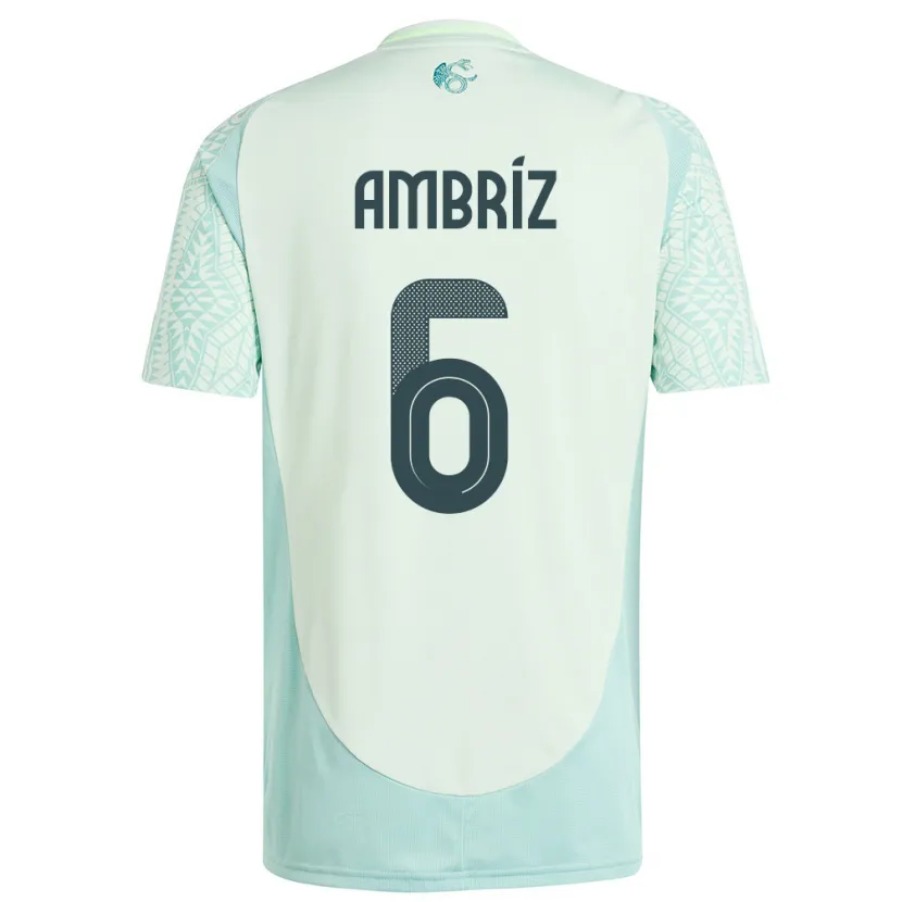 Danxen Homme Maillot Mexique Fidel Ambriz #6 Lin Vert Tenues Extérieur 24-26 T-Shirt