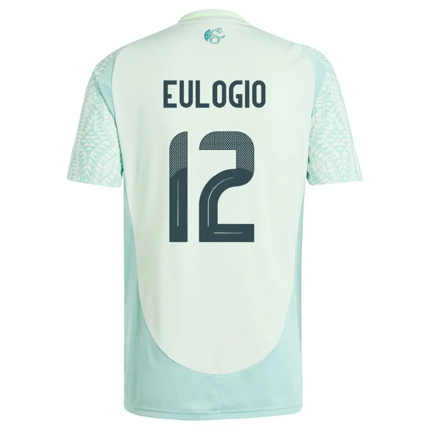 Danxen Homme Maillot Mexique Jose Eulogio #12 Lin Vert Tenues Extérieur 24-26 T-Shirt