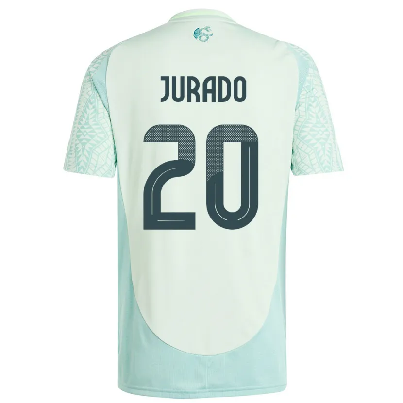 Danxen Homme Maillot Mexique Heriberto Jurado #20 Lin Vert Tenues Extérieur 24-26 T-Shirt