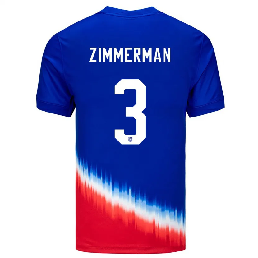 Danxen Homme Maillot États-Unis Walker Zimmerman #3 Bleu Tenues Extérieur 24-26 T-Shirt