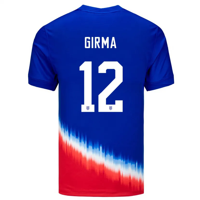 Danxen Homme Maillot États-Unis Naomi Girma #12 Bleu Tenues Extérieur 24-26 T-Shirt