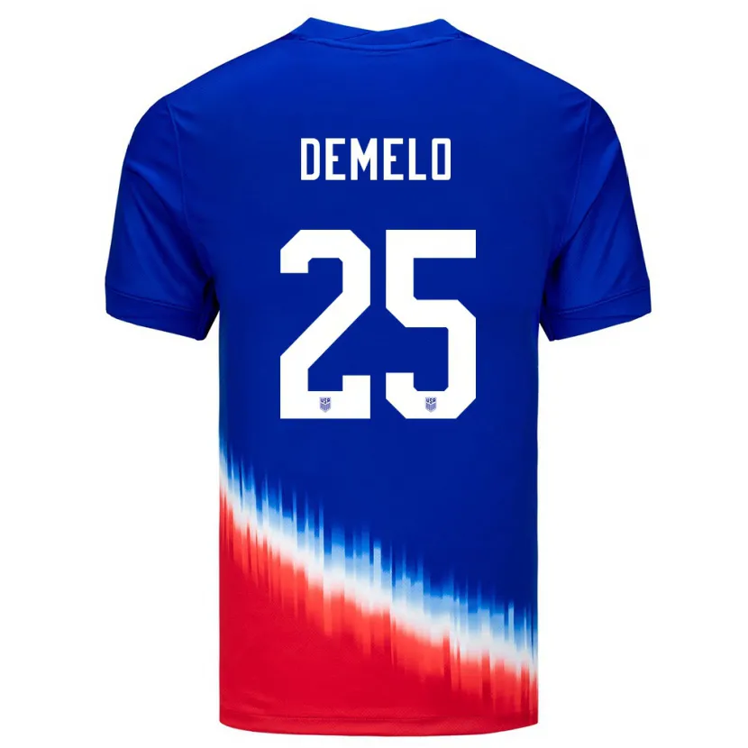 Danxen Homme Maillot États-Unis Savannah Demelo #25 Bleu Tenues Extérieur 24-26 T-Shirt