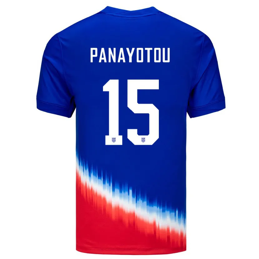 Danxen Homme Maillot États-Unis Jack Panayotou #15 Bleu Tenues Extérieur 24-26 T-Shirt