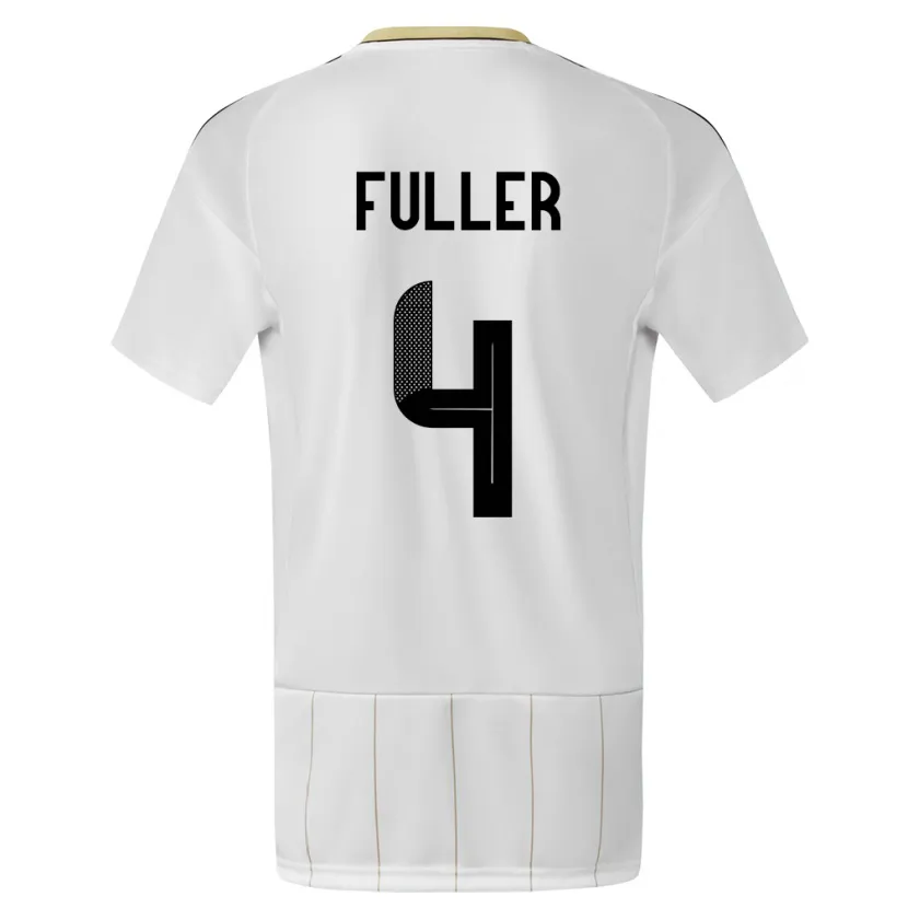 Danxen Homme Maillot Costa Rica Keysher Fuller #4 Blanc Tenues Extérieur 24-26 T-Shirt