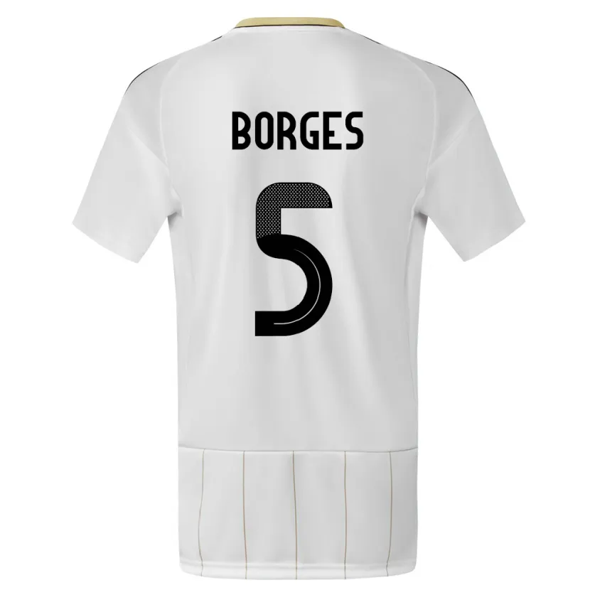 Danxen Homme Maillot Costa Rica Celso Borges #5 Blanc Tenues Extérieur 24-26 T-Shirt