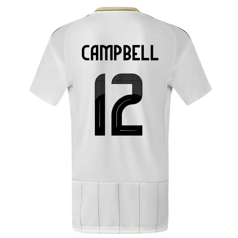 Danxen Homme Maillot Costa Rica Joel Campbell #12 Blanc Tenues Extérieur 24-26 T-Shirt