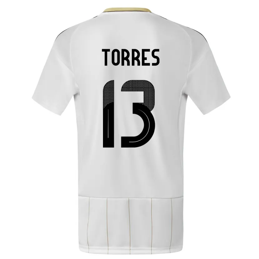 Danxen Homme Maillot Costa Rica Gerson Torres #13 Blanc Tenues Extérieur 24-26 T-Shirt