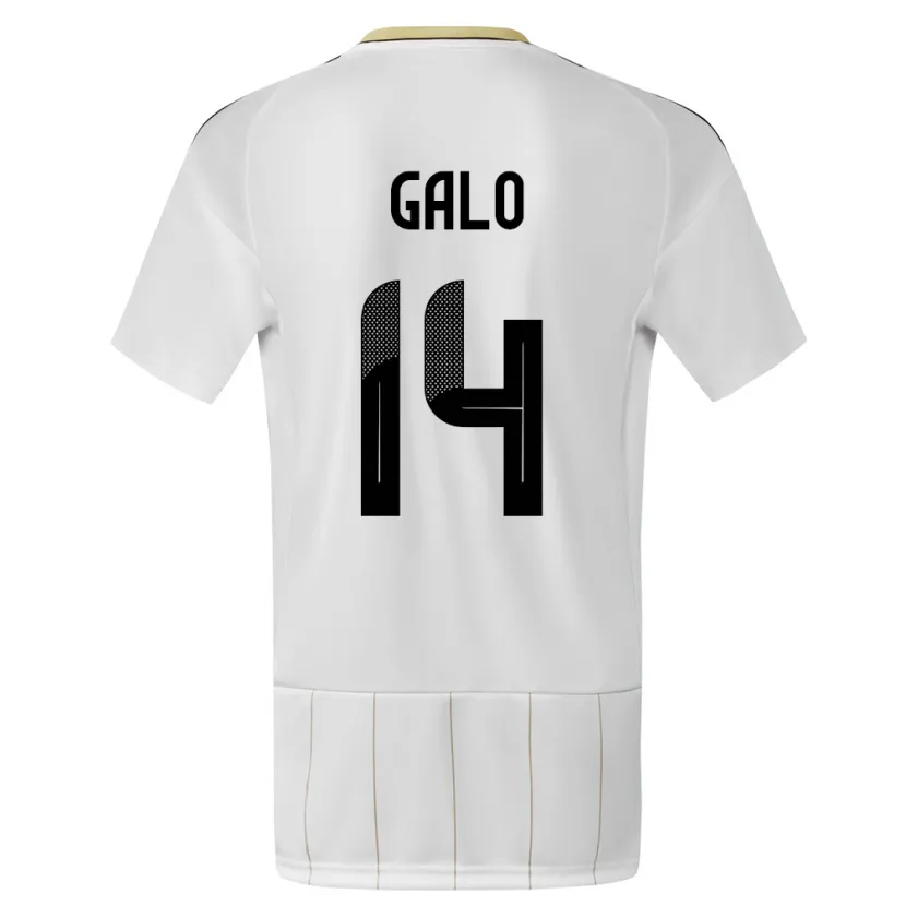 Danxen Homme Maillot Costa Rica Orlando Galo #14 Blanc Tenues Extérieur 24-26 T-Shirt