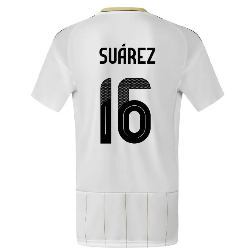 Danxen Homme Maillot Costa Rica Aaron Suarez #16 Blanc Tenues Extérieur 24-26 T-Shirt