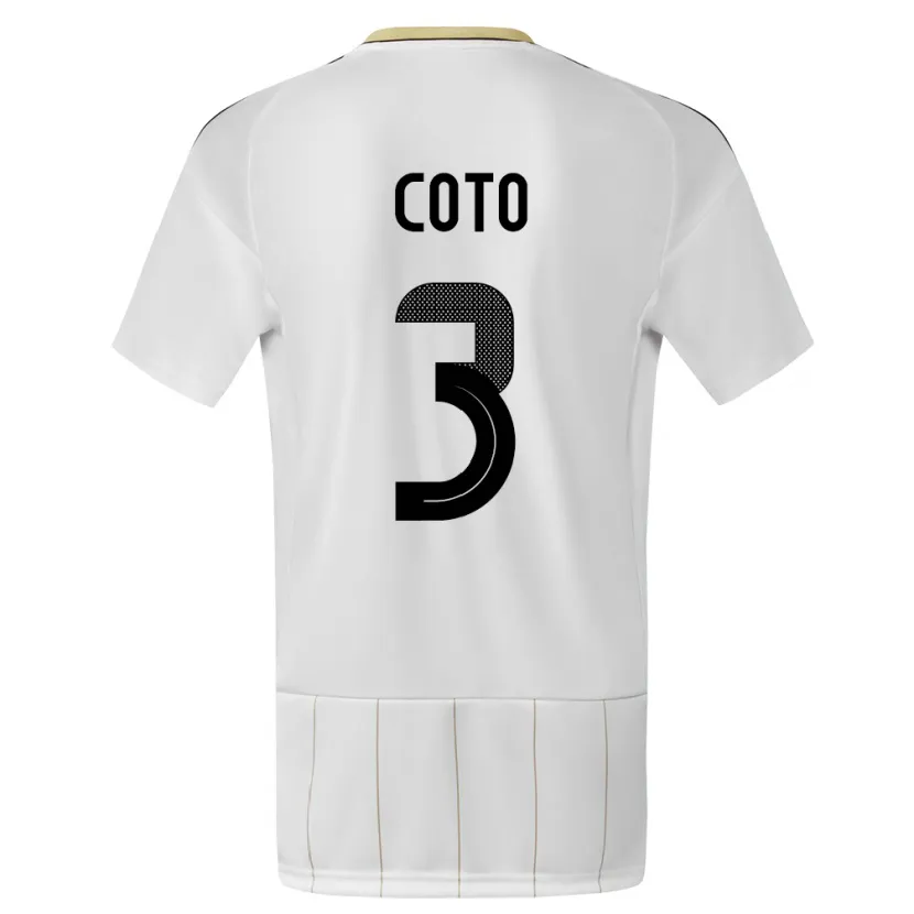 Danxen Homme Maillot Costa Rica Maria Coto #3 Blanc Tenues Extérieur 24-26 T-Shirt