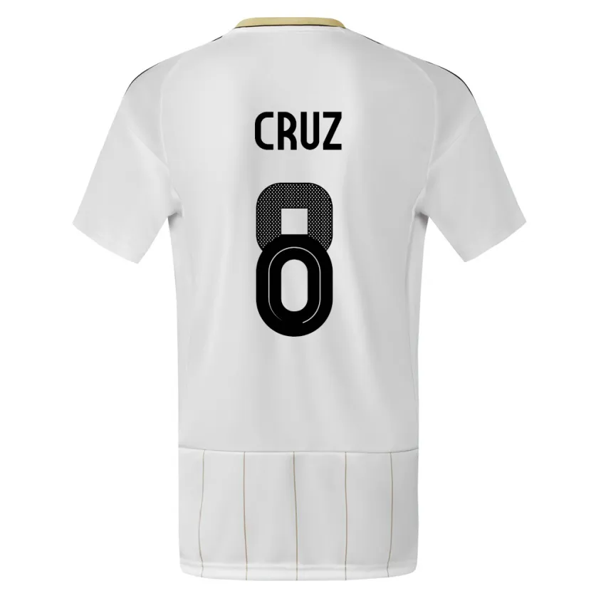 Danxen Homme Maillot Costa Rica Daniela Cruz #8 Blanc Tenues Extérieur 24-26 T-Shirt