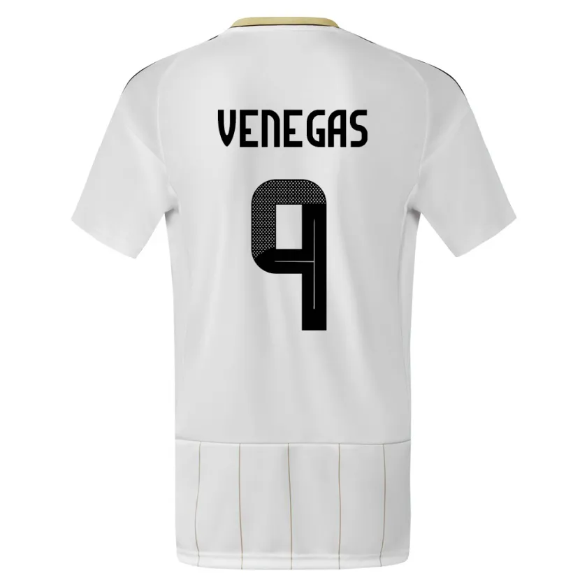Danxen Homme Maillot Costa Rica Carolina Venegas #9 Blanc Tenues Extérieur 24-26 T-Shirt