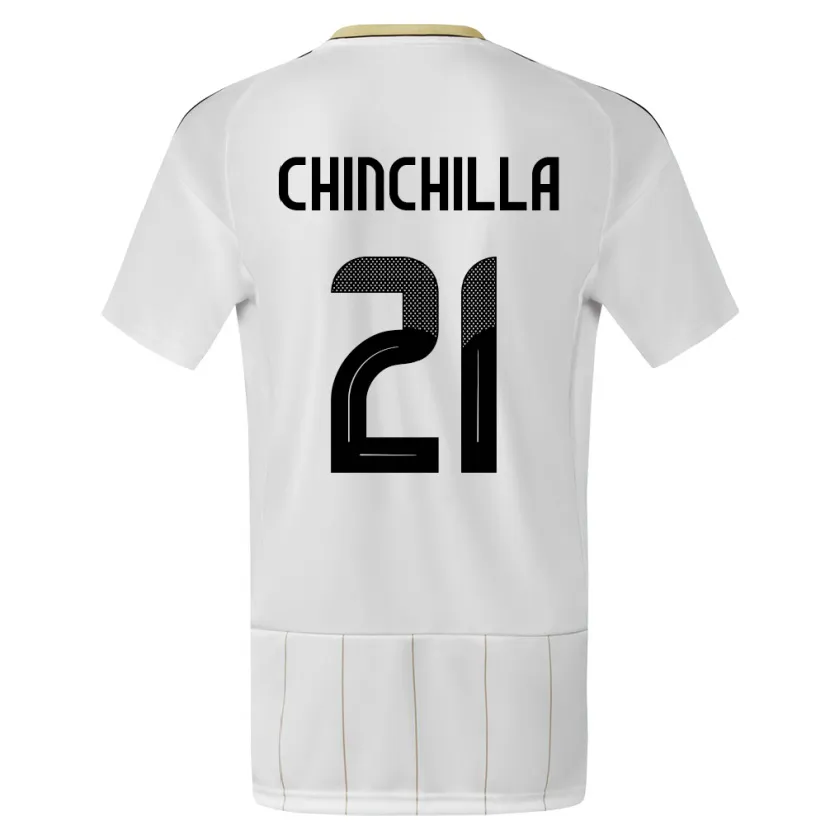 Danxen Homme Maillot Costa Rica Viviana Chinchilla #21 Blanc Tenues Extérieur 24-26 T-Shirt