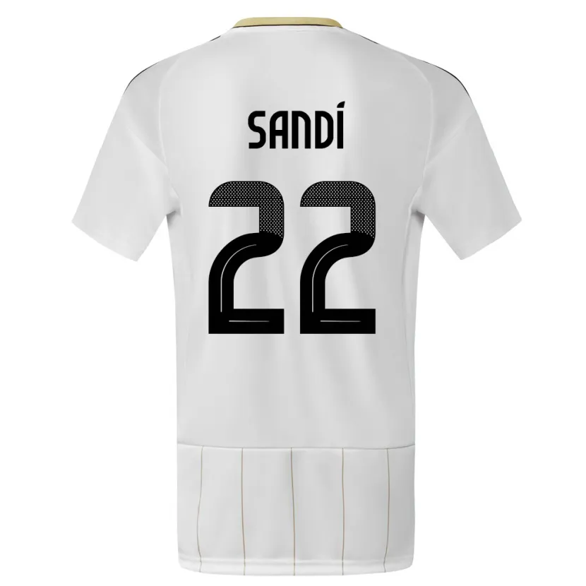 Danxen Homme Maillot Costa Rica Cristel Sandi #22 Blanc Tenues Extérieur 24-26 T-Shirt