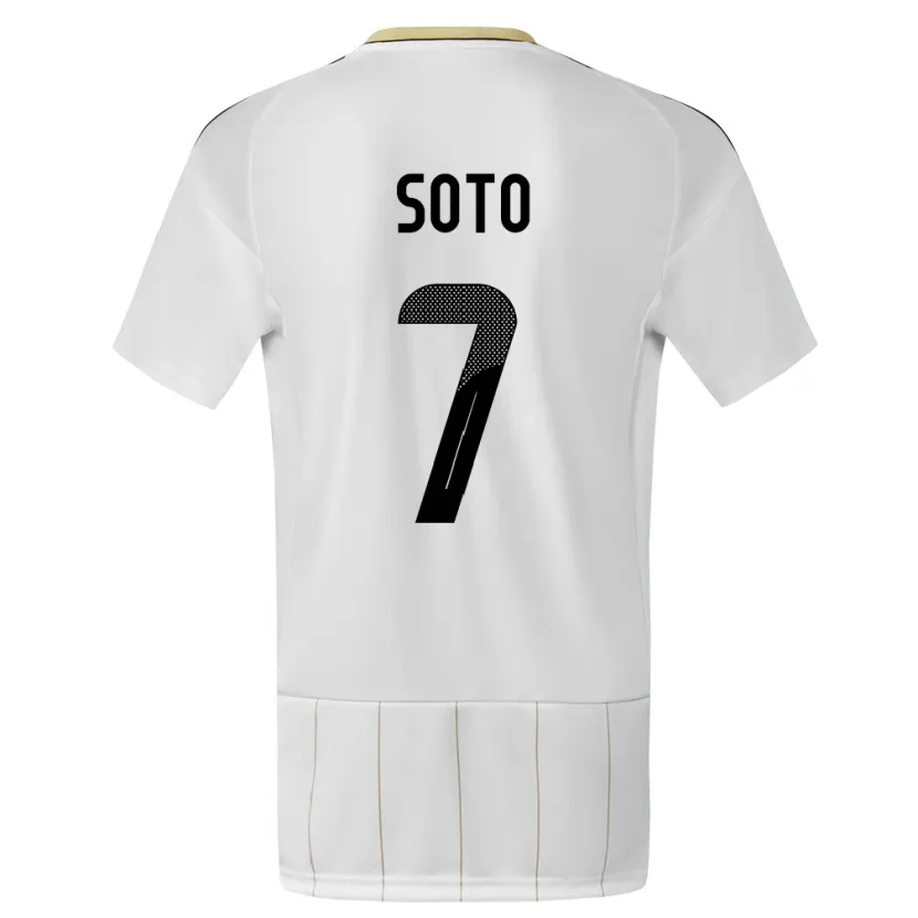 Danxen Homme Maillot Costa Rica Andrey Soto #7 Blanc Tenues Extérieur 24-26 T-Shirt