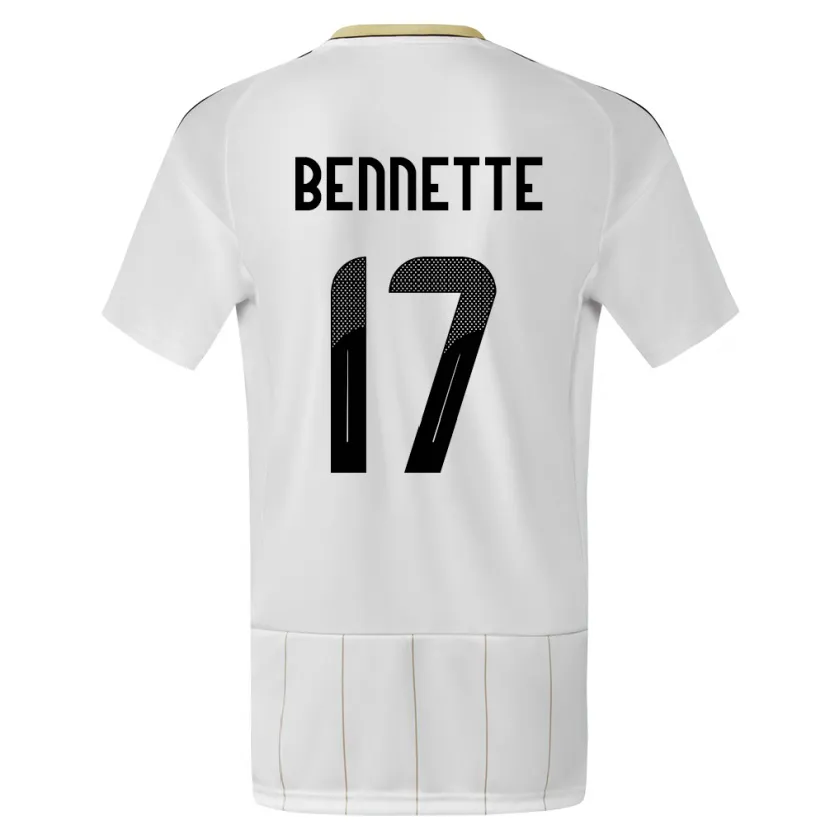 Danxen Homme Maillot Costa Rica Jewison Bennette #17 Blanc Tenues Extérieur 24-26 T-Shirt