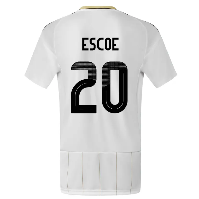 Danxen Homme Maillot Costa Rica Enyel Escoe #20 Blanc Tenues Extérieur 24-26 T-Shirt