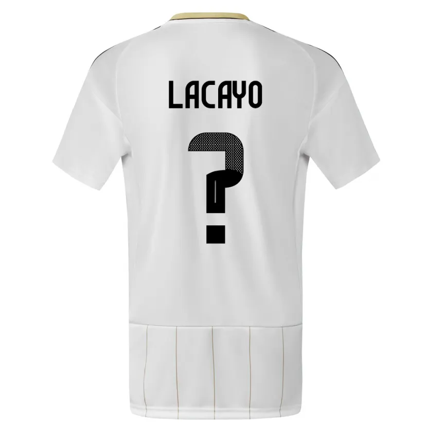 Danxen Homme Maillot Costa Rica Marcelo Lacayo #0 Blanc Tenues Extérieur 24-26 T-Shirt