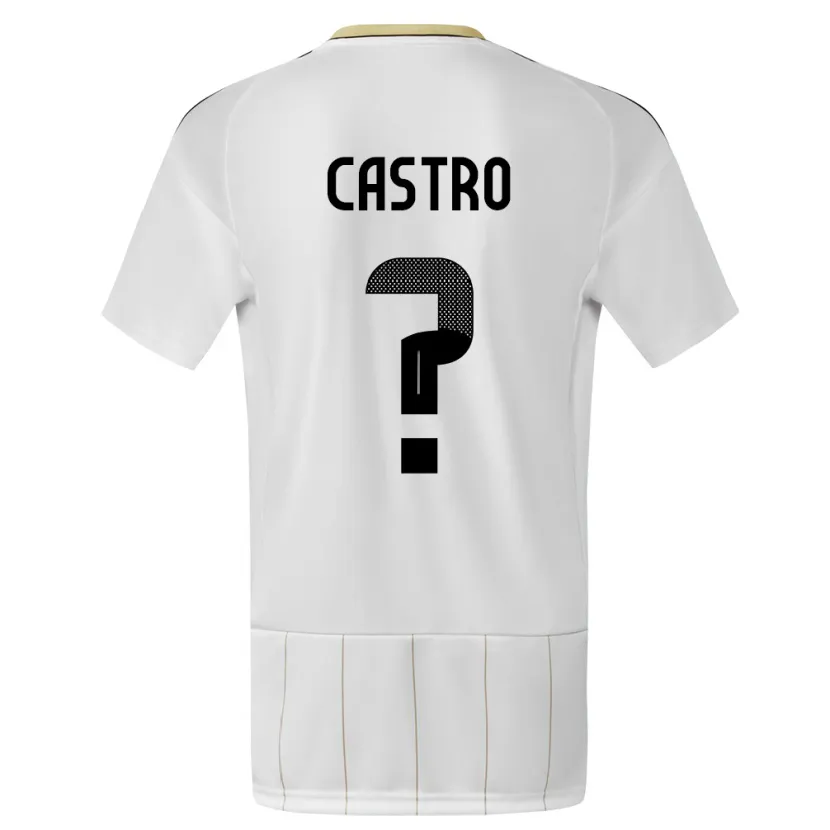 Danxen Homme Maillot Costa Rica Mathias Castro #0 Blanc Tenues Extérieur 24-26 T-Shirt