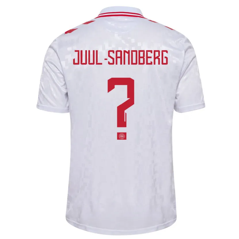 Danxen Homme Maillot Danemark Nikolaj Juul-Sandberg #0 Blanc Tenues Extérieur 24-26 T-Shirt
