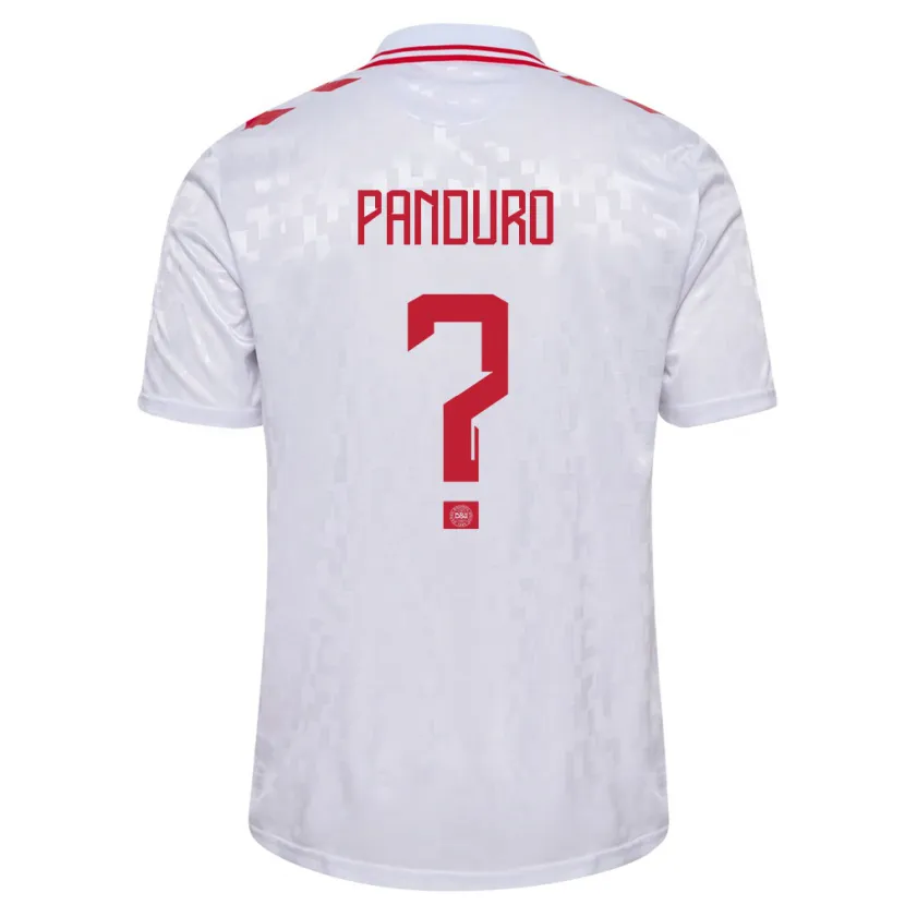 Danxen Homme Maillot Danemark Tristan Panduro #0 Blanc Tenues Extérieur 24-26 T-Shirt