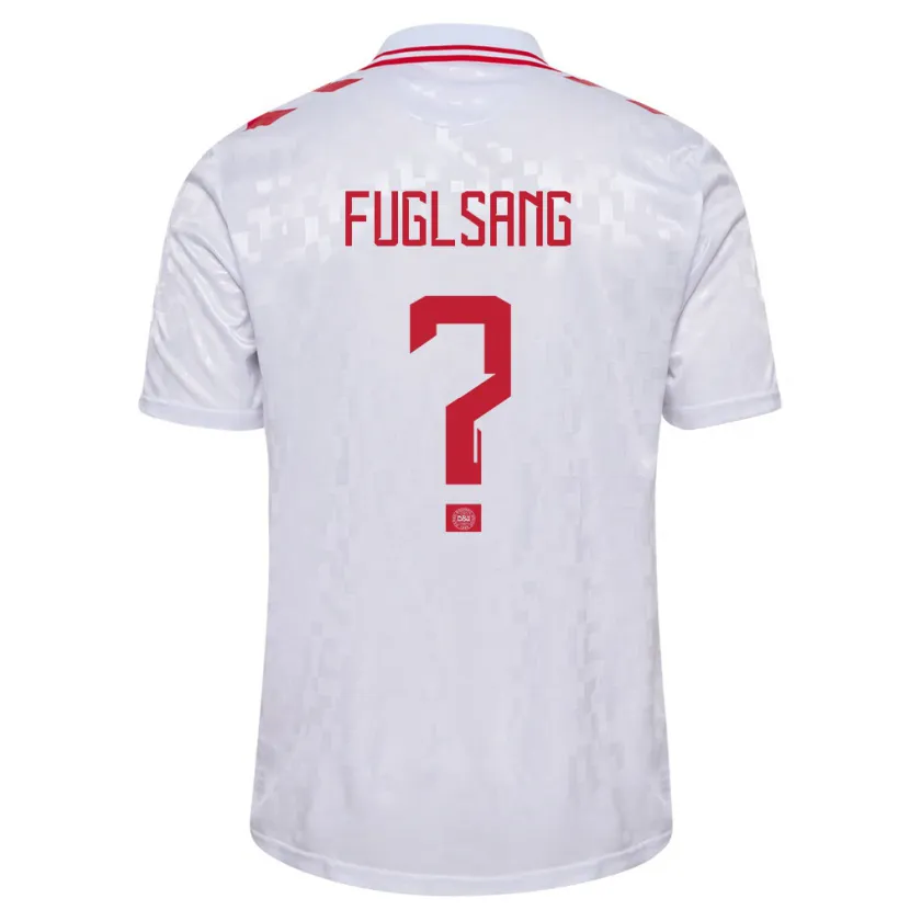 Danxen Homme Maillot Danemark Adam Fuglsang #0 Blanc Tenues Extérieur 24-26 T-Shirt