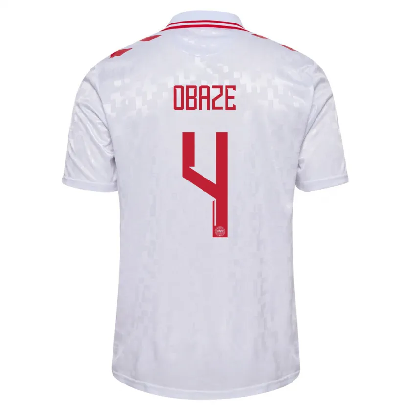 Danxen Homme Maillot Danemark Isabella Obaze #4 Blanc Tenues Extérieur 24-26 T-Shirt