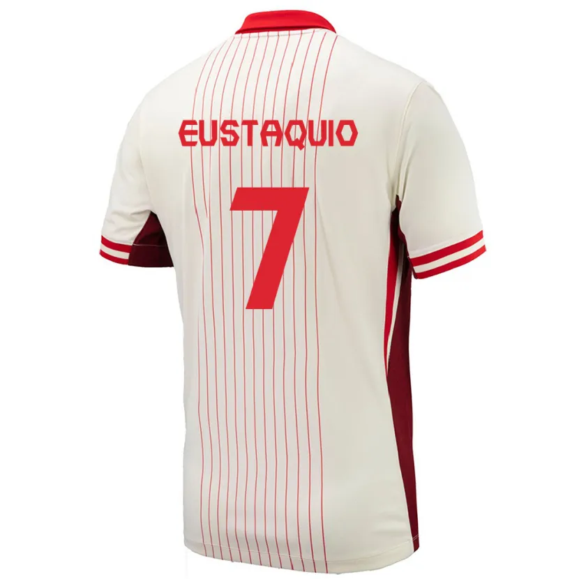 Danxen Homme Maillot Canada Stephen Eustáquio #7 Blanc Tenues Extérieur 24-26 T-Shirt